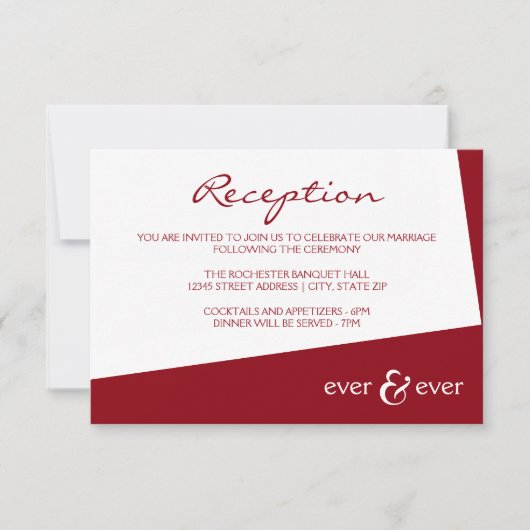 Ever & Ever Bourgogne Angle - Invitation de récept (Devant)