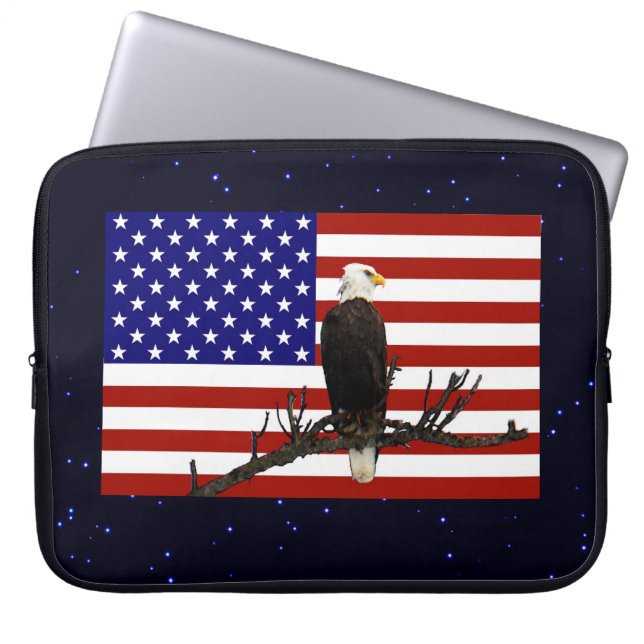 Ever Vigilant Bald Eagle Laptop Sleeve (Voorkant)