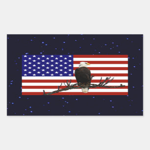 Ever Vigilant Bald Eagle Rechthoekige Sticker