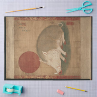 Everdier Zodiac teken Edo Periode Schilderij Japan Tissuepapier