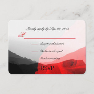Everduurzame Love/Mountain Range Red Rose RSVP Kaartje