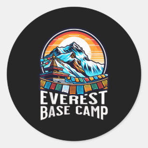 Everest Base Camp Prayer Vlaggen Nepalese Himalaya Ronde Sticker