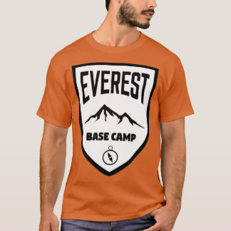 Everest Base Camp Shield Black and White T-shirt