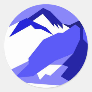 Everest - blauw ronde sticker