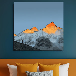 Everest Zonsopgang Kala Patthar Motiverende Kunst Canvas Afdruk