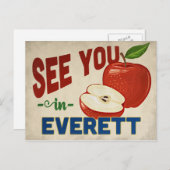 Everett Washington Apple - Vintage Travel Briefkaart (Voorkant / Achterkant)