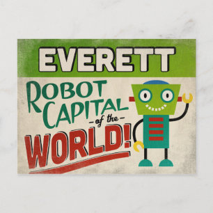 Everett Washington Robot - Funny  Briefkaart