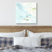 Everglades kaart canvas print (Insitu (Slaapkamer))