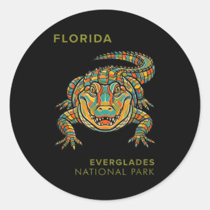 Everglades nationaal park geometrische alligator ronde sticker