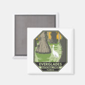 Everglades National Park Florida Egret Magneet (Voorkant / Achterkant)