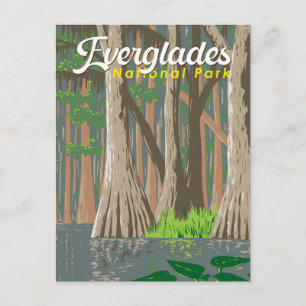 Everglades National Park Illustratie Reiskunst Briefkaart