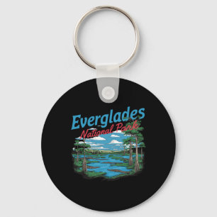 Everglades National Park Illustratie Wandelen Retr Sleutelhanger