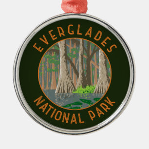 Everglades National Park Retro Distressed Circle Metalen Ornament