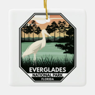 Everglades National Park Sunset Egret  Keramisch Ornament
