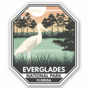 Everglades National Park Sunset Egret  Sticker