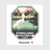 Everglades National Park Sunset Egret  Sticker (Vel)