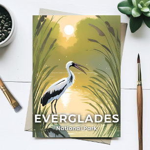 Everglades National Park   Watercolor Ooievaar Briefkaart