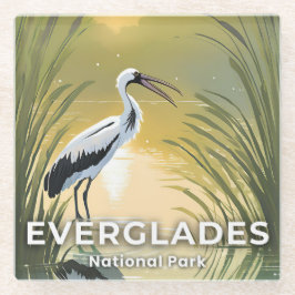 Everglades National Park | Watercolor Stork Glazen Onderzetter