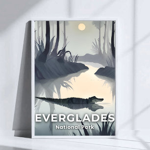 Everglades National Park Waterverf Alligator Poster