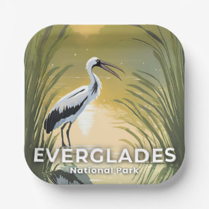 Everglades National Park Waterverf Ooievaar Papieren Bordje
