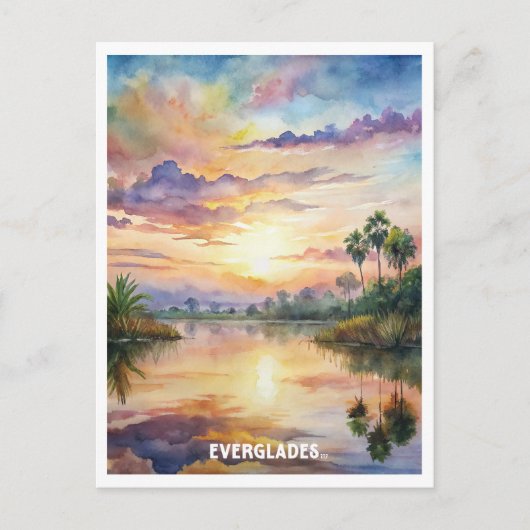 Everglades National Park Waterverf Schilderij Briefkaart (Voorkant)