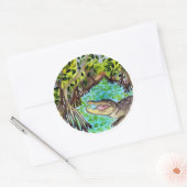 Everglades Waterverf Crocodile Alligator Nederland Ronde Sticker (Envelop)