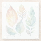 Evergreen & Amber Foliage Art, op maat Glazen Onderzetter (Achterkant)