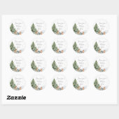 Evergreen Animal Winter hou van je boodschap hier Ronde Sticker (Vel)