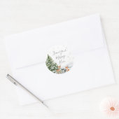 Evergreen Animal Winter hou van je boodschap hier Ronde Sticker (Envelop)