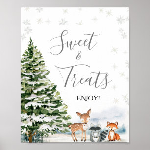 Evergreen Animal Winter Onederland Sweet & Treats Poster