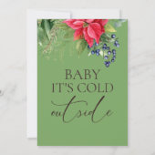Evergreen Baby is koud buiten het Baby shower Kaart (Achterkant)