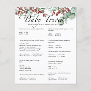 Evergreen Baby Trivia Baby shower Game