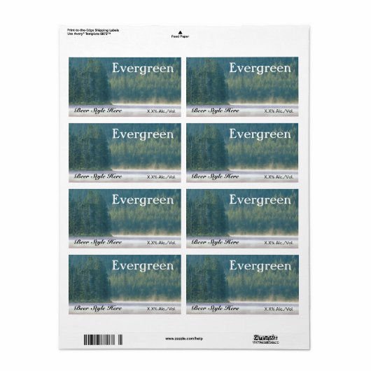 Evergreen Beer Etiket (Full Sheet)