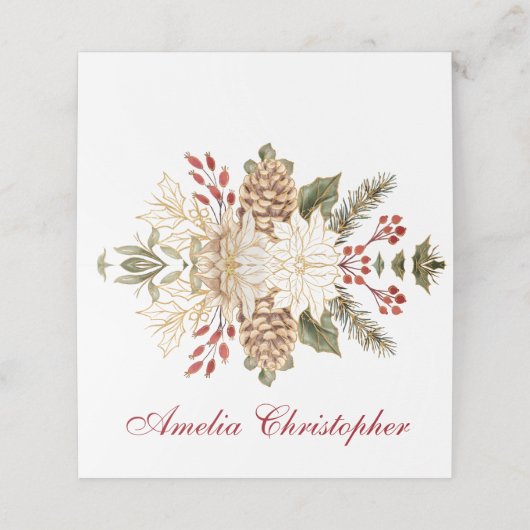 Evergreen Bloemen Winter bruiloft (Buitenkant ongevouwen)