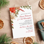 Evergreen Bloemen Winter bruiloft Kaart