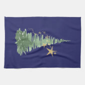 Evergreen bomen en sterren theedoek (Horizontaal)