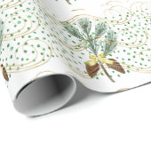 Evergreen Branch en Golden Bow Cadeaupapier (Rol Hoek)