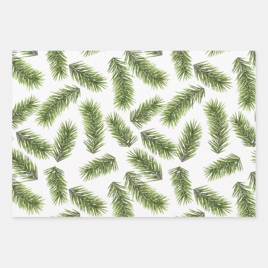 Evergreen Branch Pattern Inpakpapier Vel (Voorkant 2)