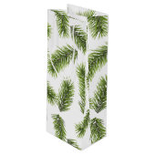 Evergreen Branch Pattern Wijn Cadeautas (Voorkant Gekanteld)