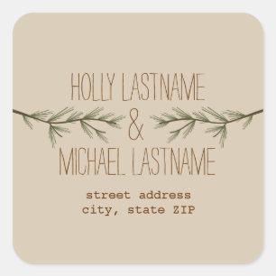 Evergreen Branches Adres Sticker