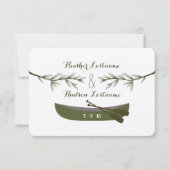 Evergreen Branches + Canoe Wedding Save the Date (Voorkant)