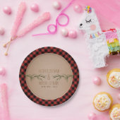 Evergreen Branches Play Wedding Papieren Bordje (Feest)