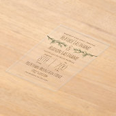 Evergreen Branches Rustic Woodland Wedding Acryl Uitnodigingen (Laagn)