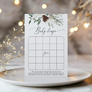 Evergreen Christmas baby shower bingogame