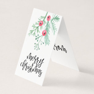 Evergreen Christmas Holiday Gevouwen Gift Label Kaart