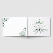 Evergreen & Cotton Flowers Elegant Wedding Gastenboek (Volledig)