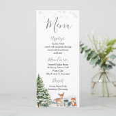 Evergreen Dier Winter Onederland Verjaardag Menu (Staand voorkant)
