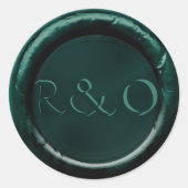 Evergreen Druïd Hill Monogram Bruiloft Wax Seal Ronde Sticker (Voorkant)