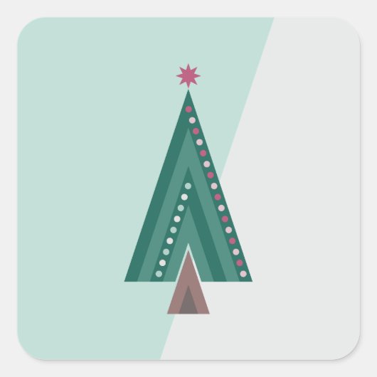 Evergreen Elegance Tree Vierkante Sticker (Voorkant)