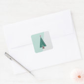 Evergreen Elegance Tree Vierkante Sticker (Envelop)